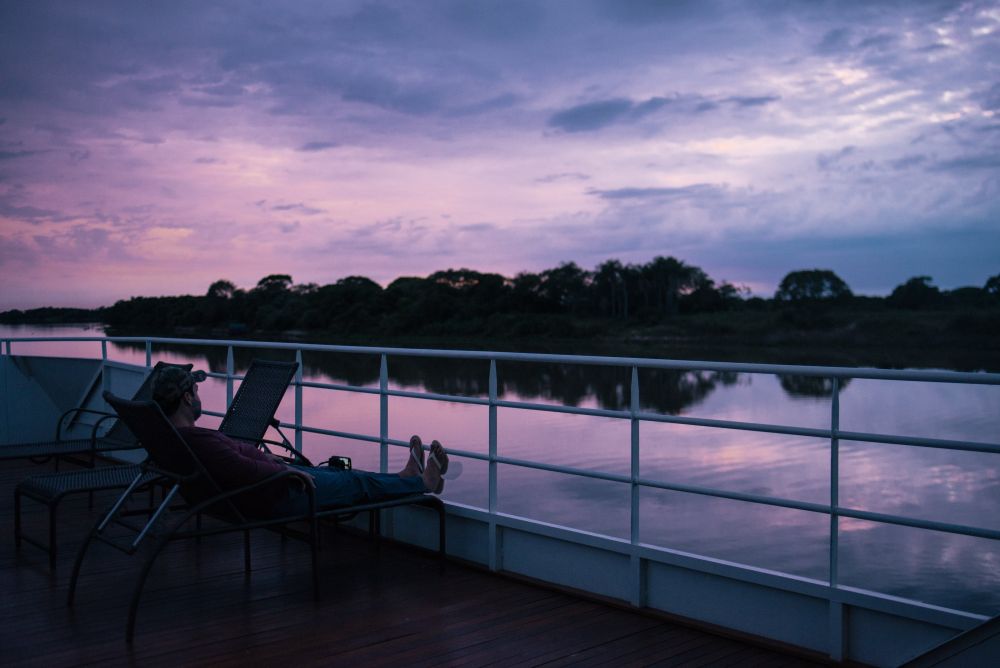 nascer do sol, rio paraguai, pantanal